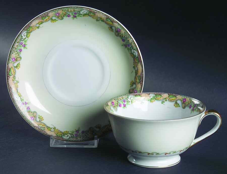 EMP4 Footed Cup & Saucer Set by Empress (Japan)-1