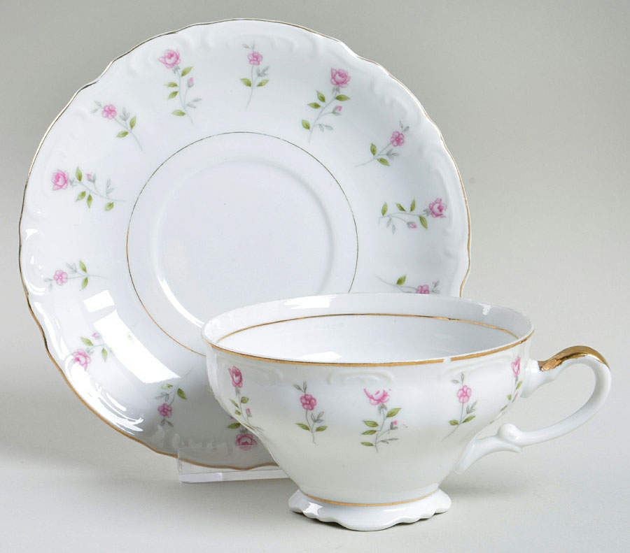 Enchantment Footed Cup & Saucer Set by Empress (Japan)-1