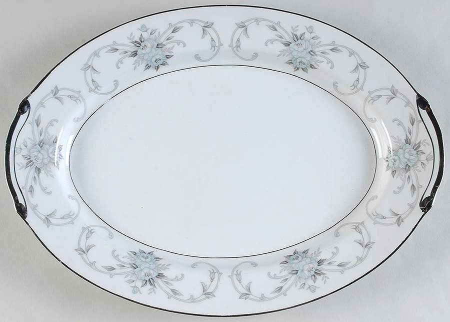 Fleurette 14" Oval Serving Platter by Empress (Japan)-1