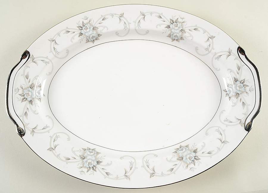 Fleurette 16" Oval Serving Platter by Empress (Japan)-1