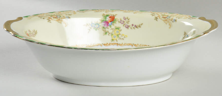 Flora (No #) 10" Oval Vegetable Bowl by Empress (Japan)-1