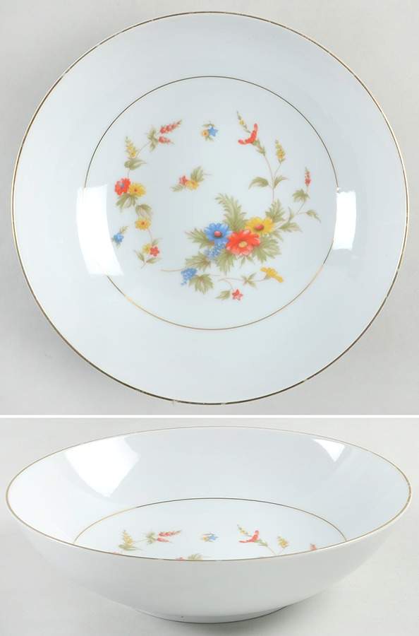 Flower Song 9" Round Vegetable Bowl by Empress (Japan)-1