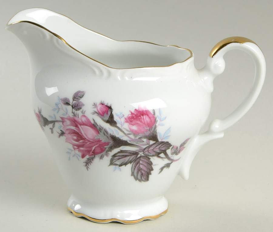 Gray Moss Rose (Scalloped) Creamer by Empress (Japan)-1