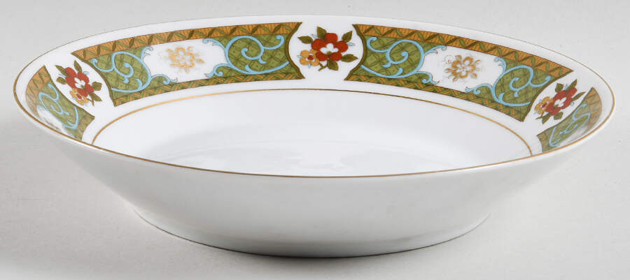 Imari Green Coupe Soup Bowl by Empress (Japan)-1