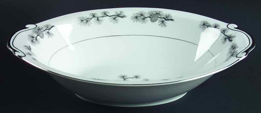 Silver Cone 10" Oval Vegetable Bowl by Empress (Japan)-1