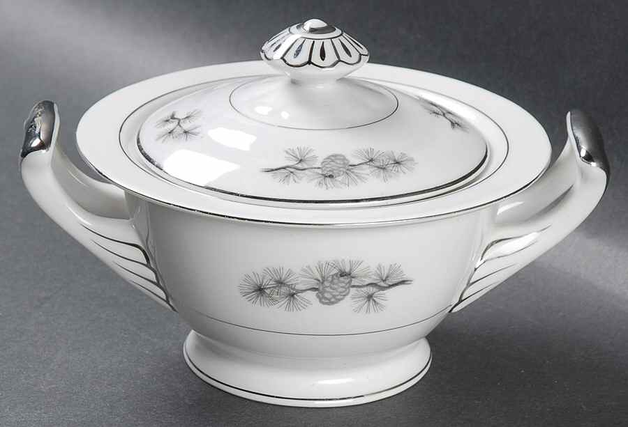Silver Cone Sugar Bowl & Lid by Empress (Japan)-1