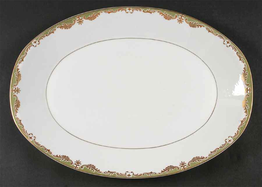 Verde 16" Oval Serving Platter by Empress (Japan)-1