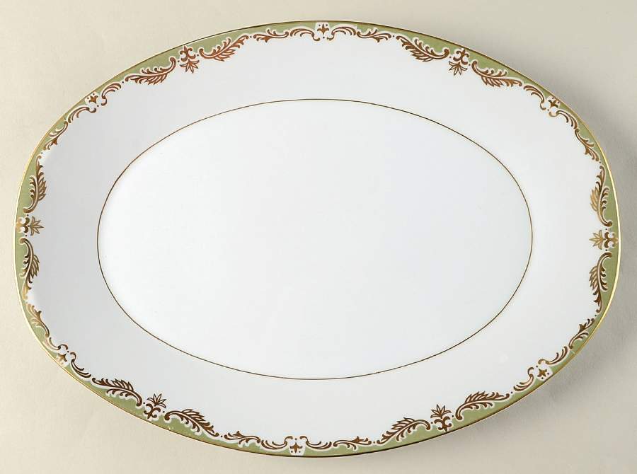 Verde 14" Oval Serving Platter by Empress (Japan)-1