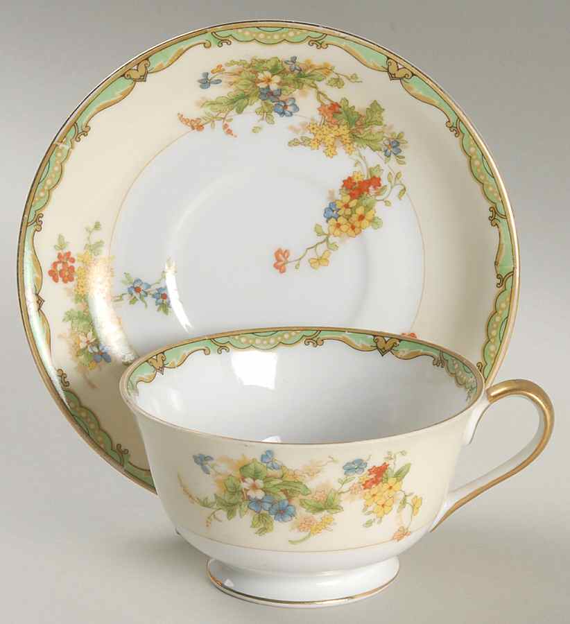 Woodmere Footed Cup & Saucer Set by Empress (Japan)-1