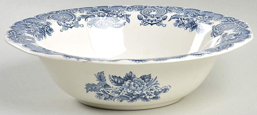 Historical Ports of England Blue 9" Round Vegetable Bowl by England-1