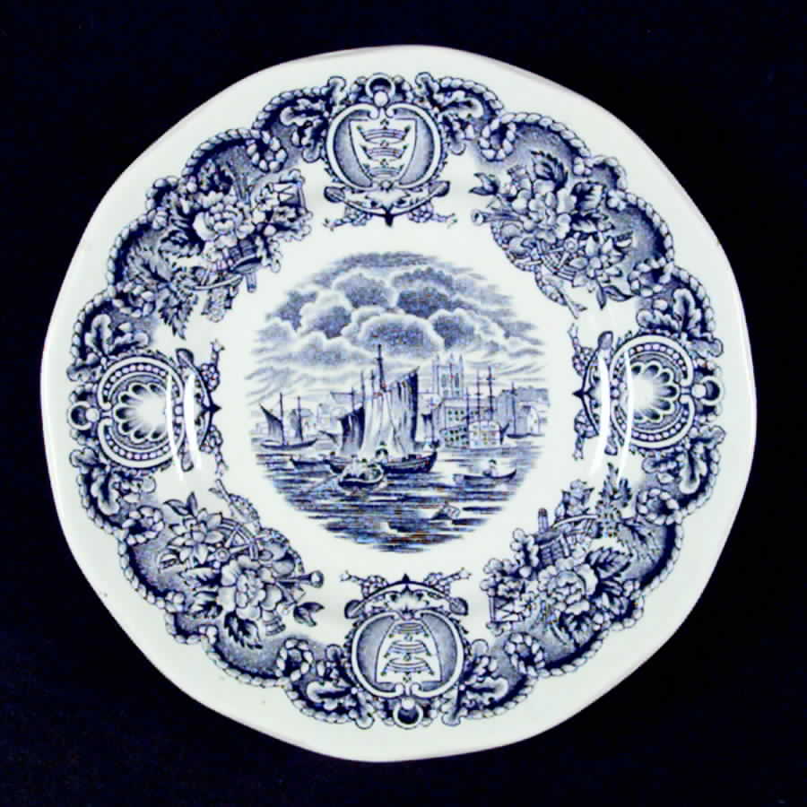 Historical Ports of England Blue Bread & Butter Plate by England-1