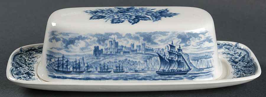 Historical Ports of England Blue 1/4 Lb Covered Butter by England-1