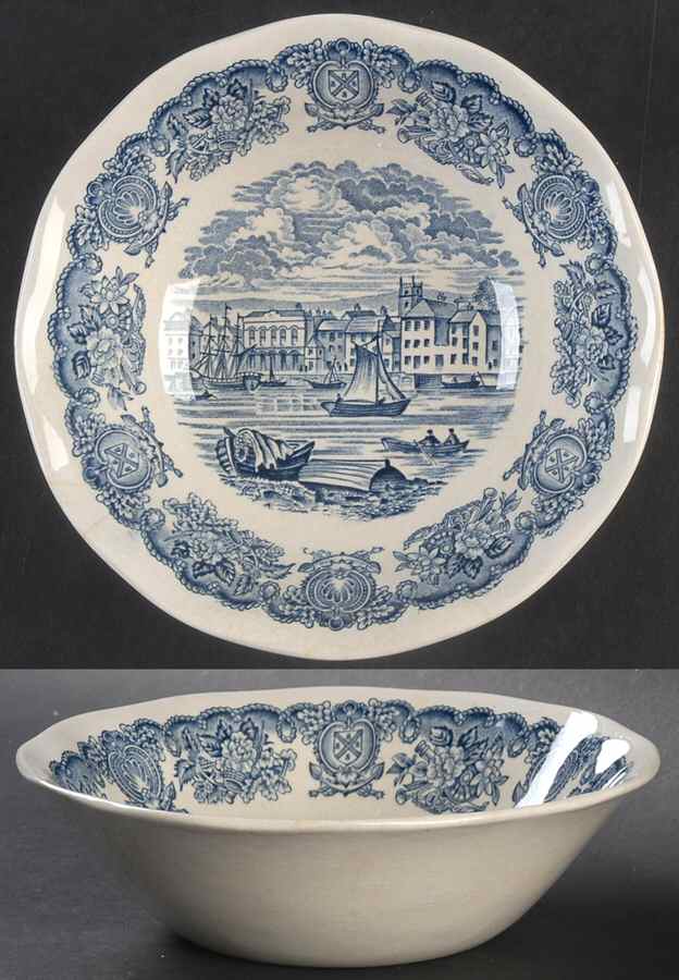 Historical Ports of England Blue Coupe Cereal Bowl by England-1