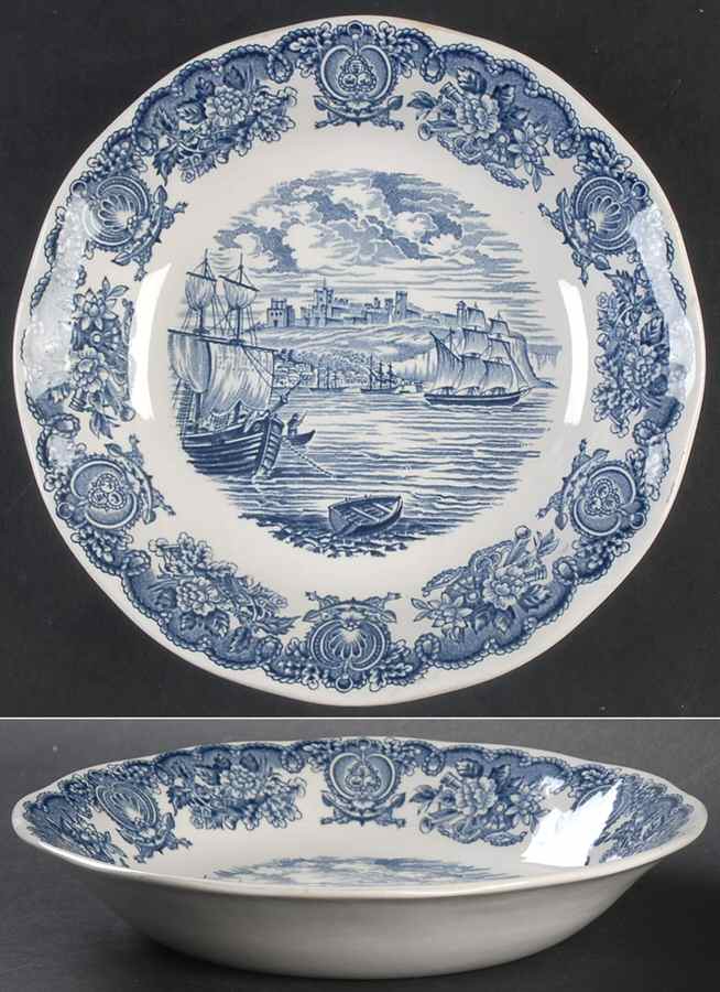 Historical Ports of England Blue Coupe Soup Bowl by England-1
