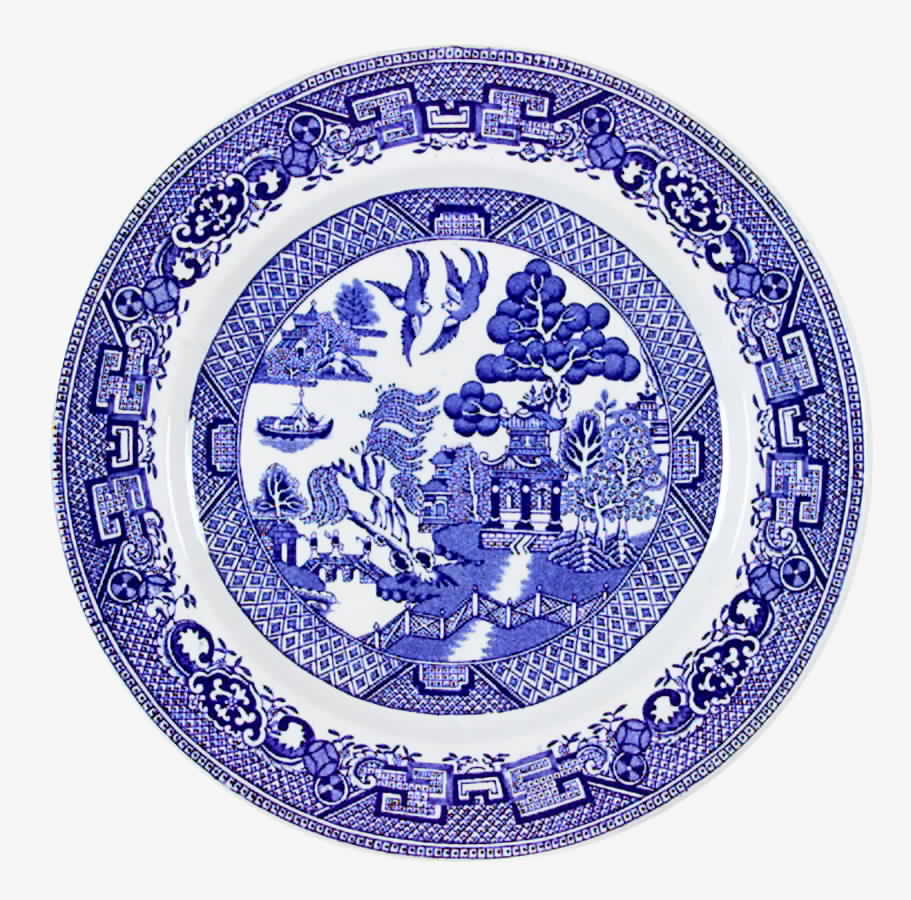 Blue Willow Dinner Plate by England-1