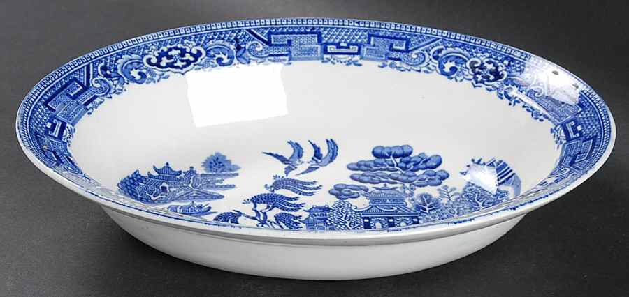 Old Willow 9" Oval Vegetable Bowl by England-1