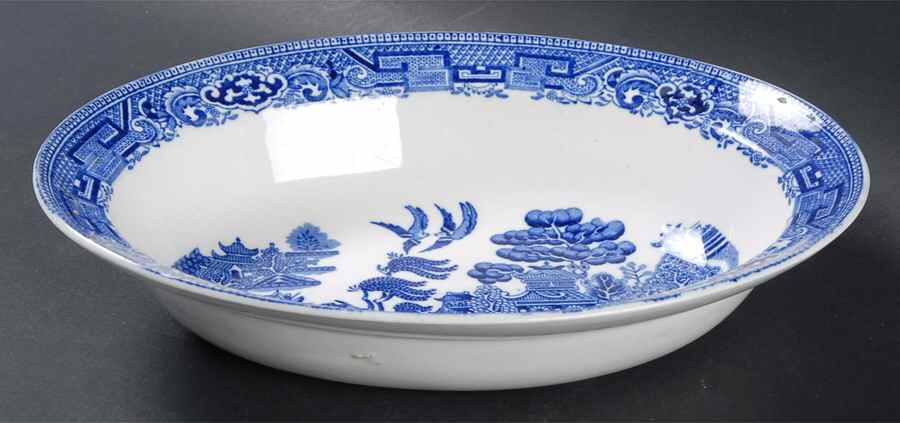Old Willow 8" Oval Vegetable Bowl by England-1