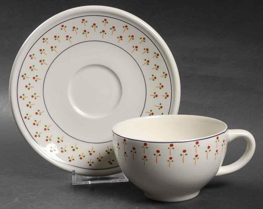 Petite Fleur Flat Cup & Saucer Set by England-1