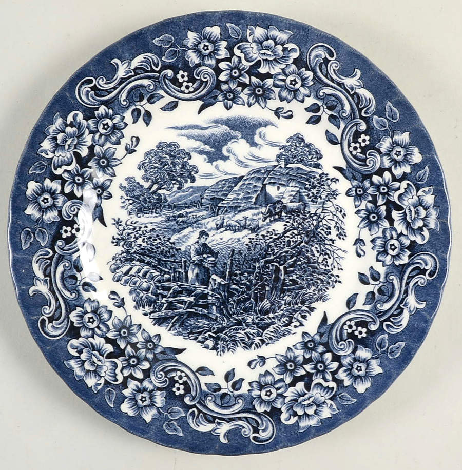 Red River Blue Salad Plate by England-1