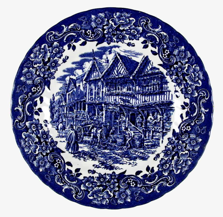 Red River Blue Dinner Plate by England-1