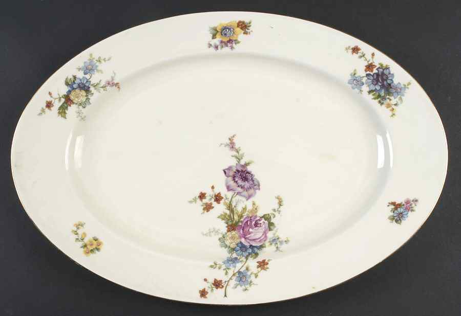 5748 (Cream Background) 17" Oval Serving Platter by Epiag-1