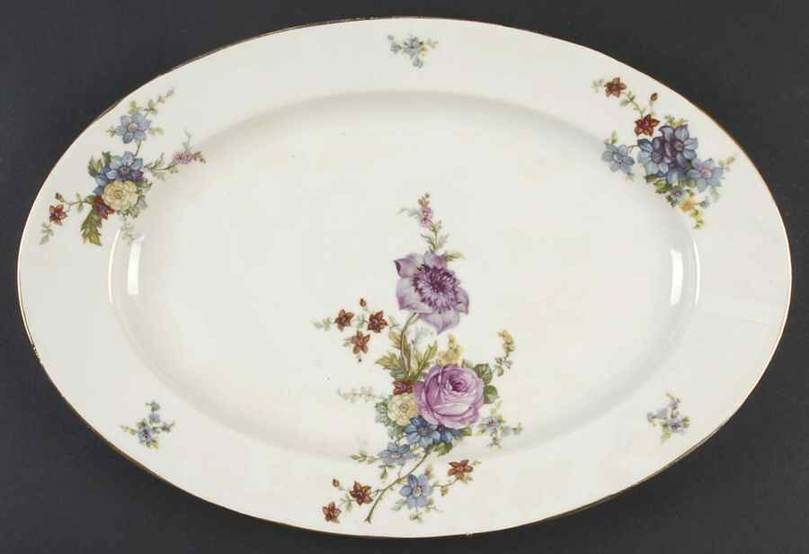 5748 (Cream Background) 14" Oval Serving Platter by Epiag-1