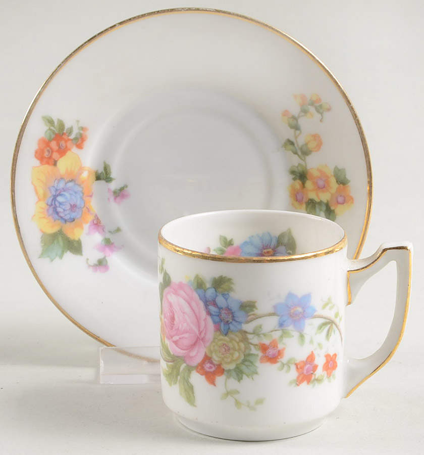 5748 (White Background) Flat Demitasse Cup & Saucer Set by Epiag-1