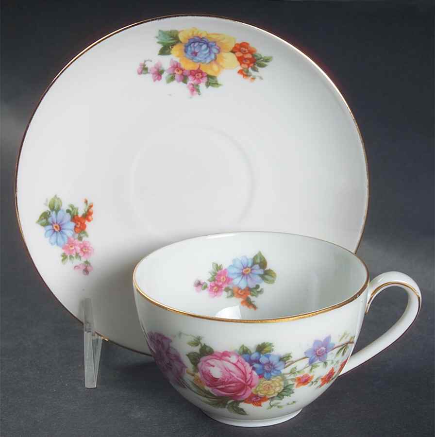5748 (White Background) Flat Cup & Saucer Set by Epiag-1