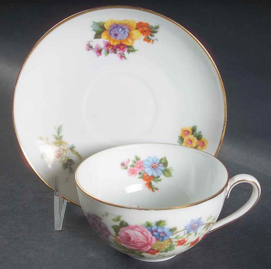 5748 (White Background) Flat Cup & Saucer Set by Epiag-1