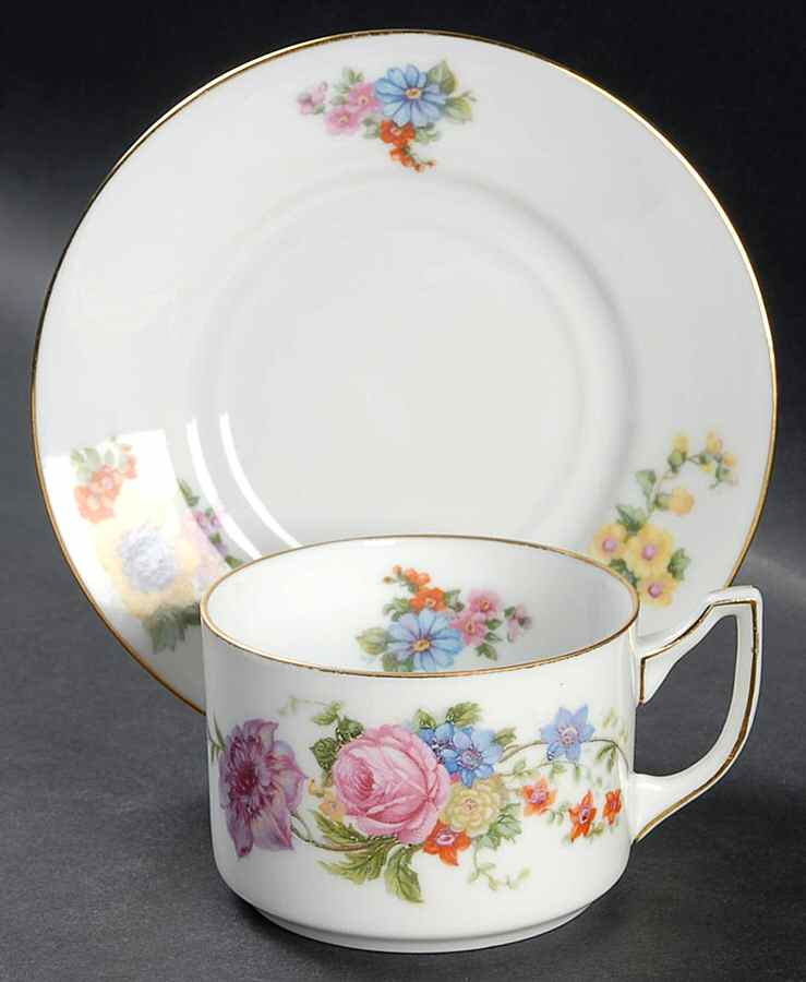 5748 (White Background) Flat Cup & Saucer Set by Epiag-1
