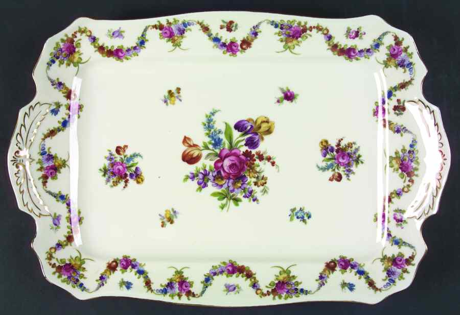 9954-9195 (Cream, Emboss Groove Edge) 16" Rectangular Serving Platter by Epiag-1