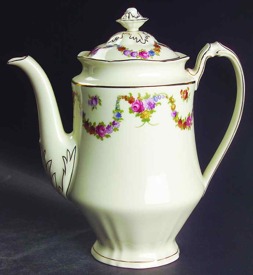 9954-9195 (Cream, Emboss Groove Edge) Coffee Pot & Lid by Epiag-1