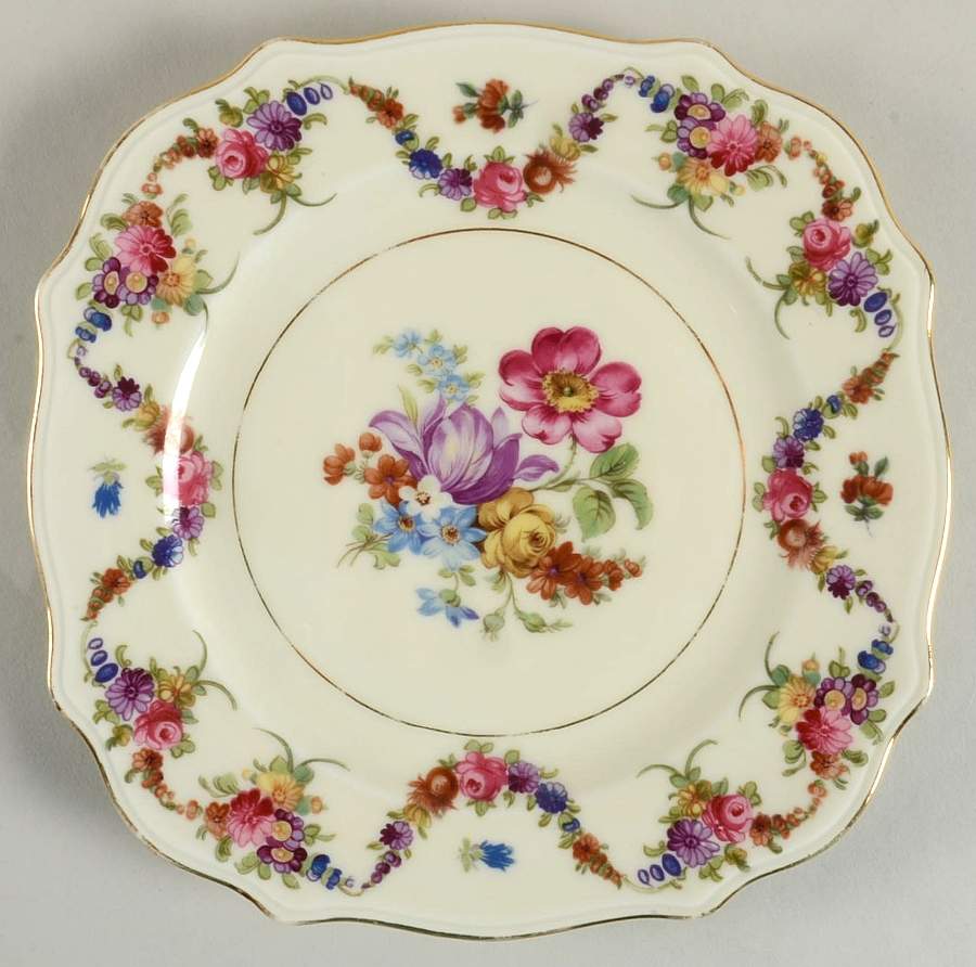 9954-9195 (Cream, Emboss Groove Edge) Square Salad Plate by Epiag-1