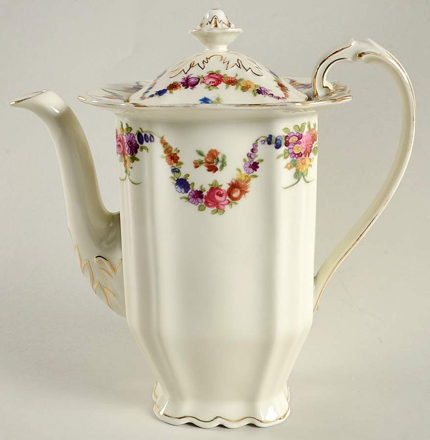 9954-9195 (Cream, Emboss Groove Edge) Coffee Pot & Lid by Epiag-1