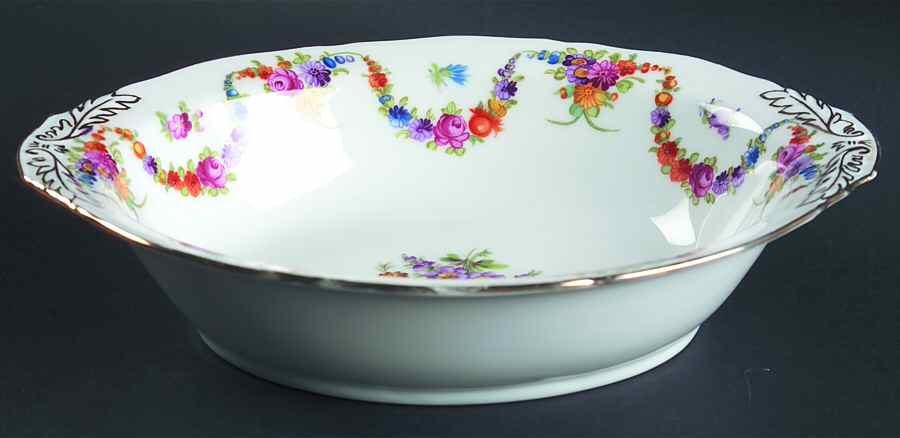 9954-9195 (White, Emboss Groove Edge) 9" Oval Vegetable Bowl by Epiag-1