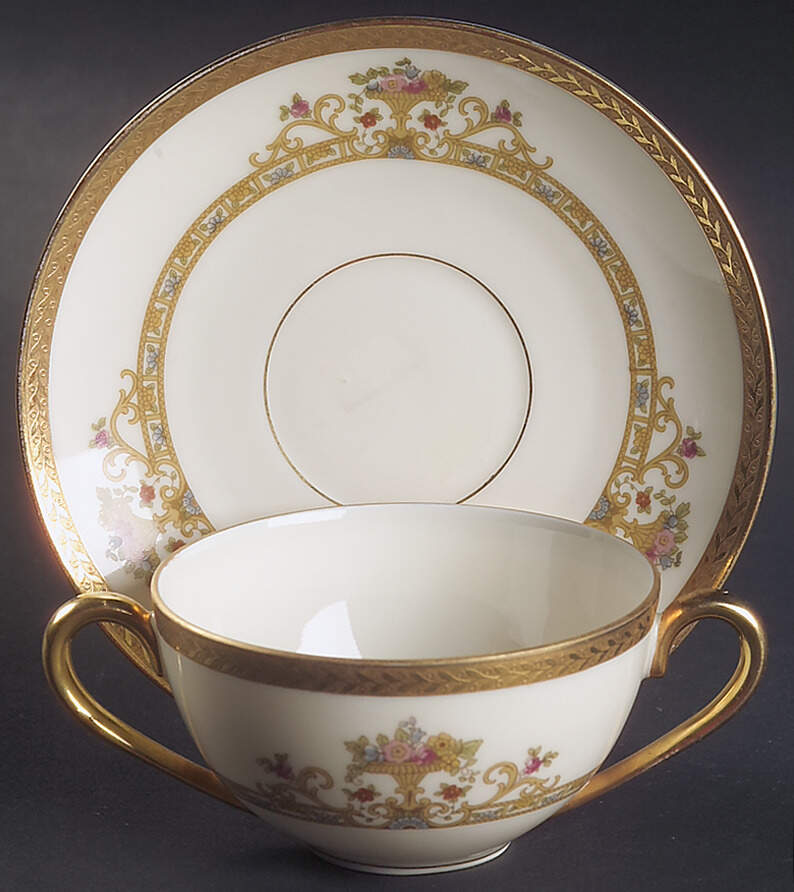 Belgenland Flat Bouillon Cup & Saucer by Epiag-1