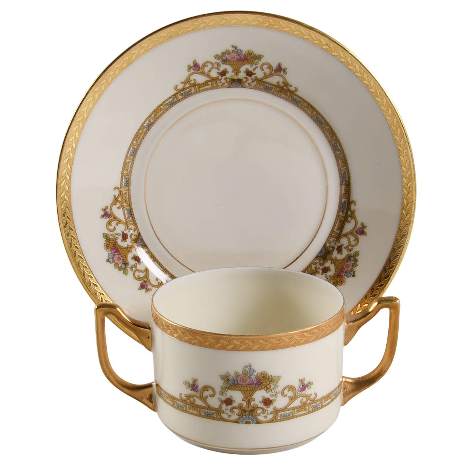 Belgenland Flat Bouillon Cup & Saucer by Epiag-1