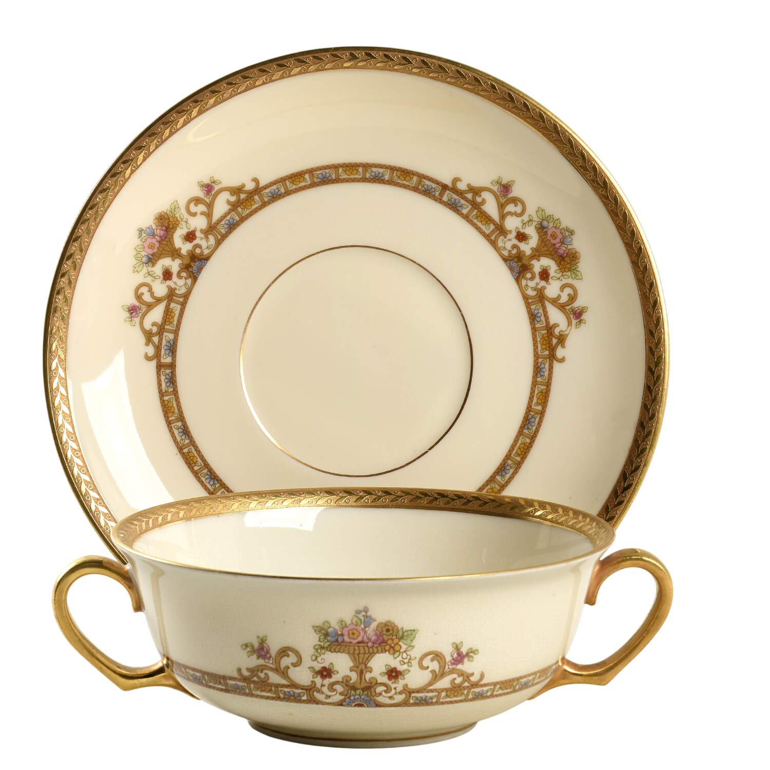 Belgenland Flat Cream Soup Bowl & Saucer Set by Epiag-1