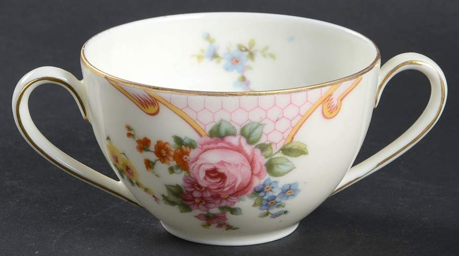 Bridal Rose (Cream Background) Flat Bouillon Cup by Epiag-1