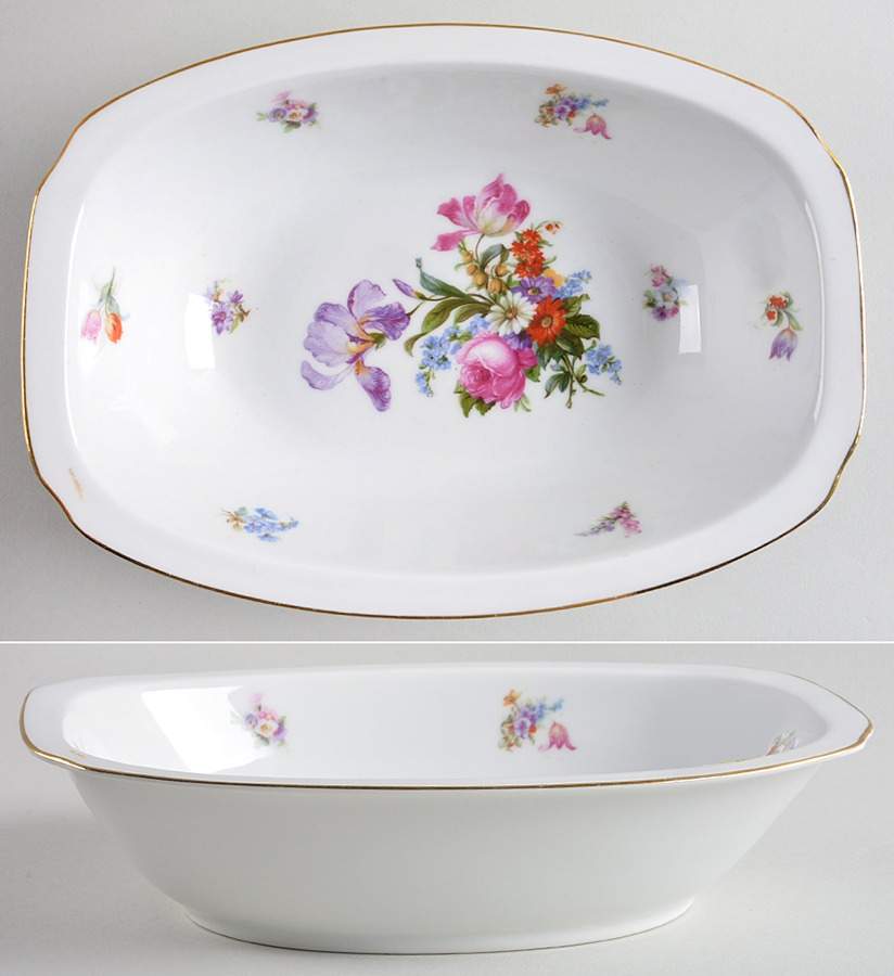 Dresdene (No Gold Filigree) 9" Oval Vegetable Bowl by Epiag-1