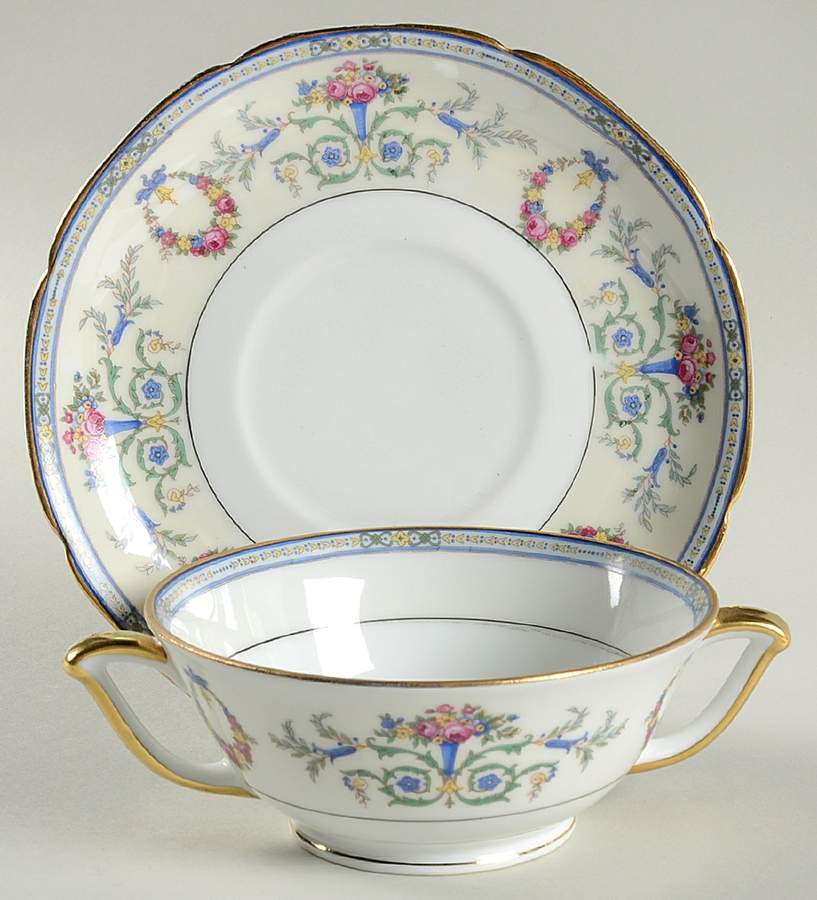 EPI61 Footed Cream Soup Bowl & Saucer Set by Epiag-1