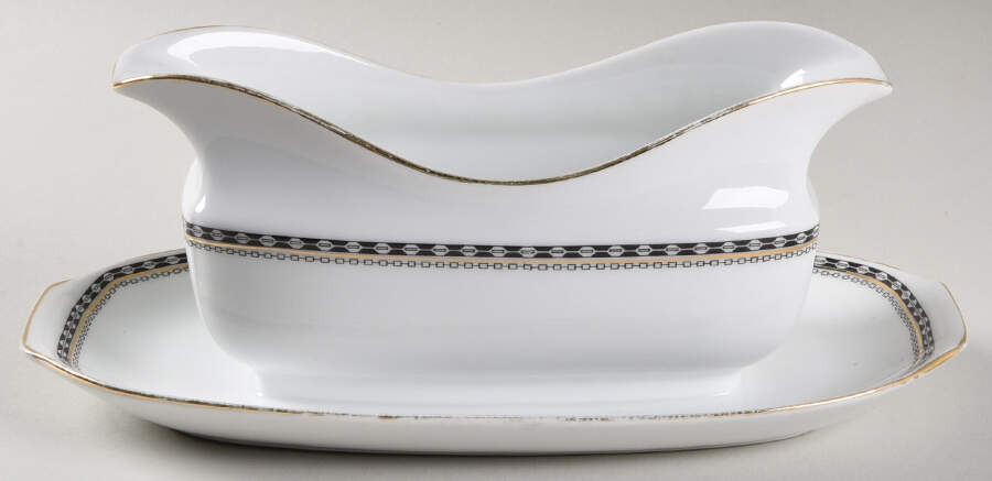 Minerva Gravy Boat with Attached Underplate by Epiag-1
