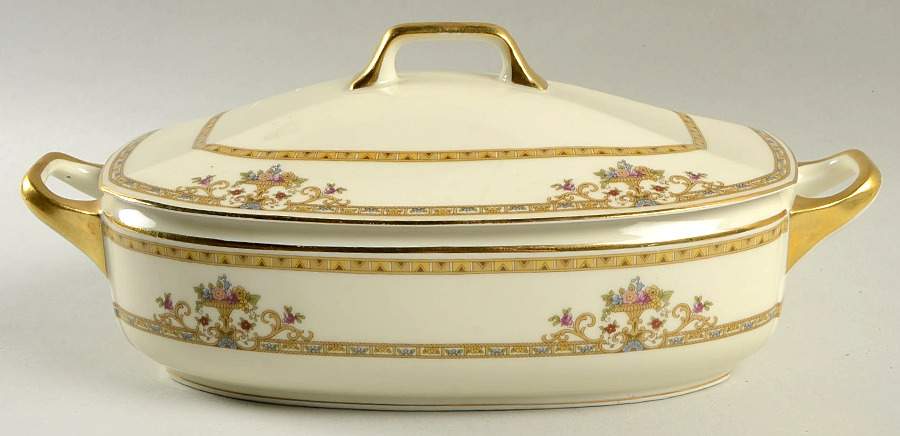 Moresque (Cream) Oval Covered Vegetable by Epiag-1