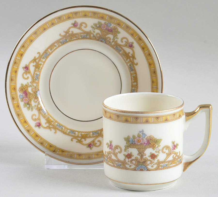 Moresque (Cream) Flat Demitasse Cup & Saucer Set by Epiag-1