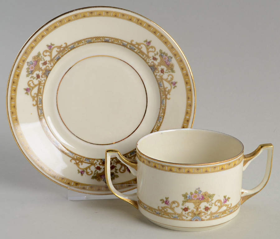 Moresque (Cream) Flat Bouillon Cup & Saucer by Epiag-1