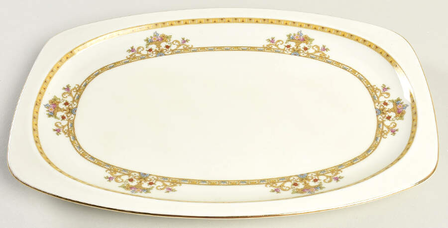 Moresque (Cream) 13" Oval Serving Platter by Epiag-1