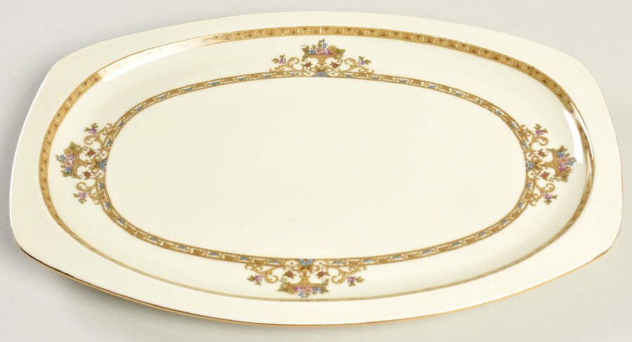 Moresque (Cream) 12" Oval Serving Platter by Epiag-1