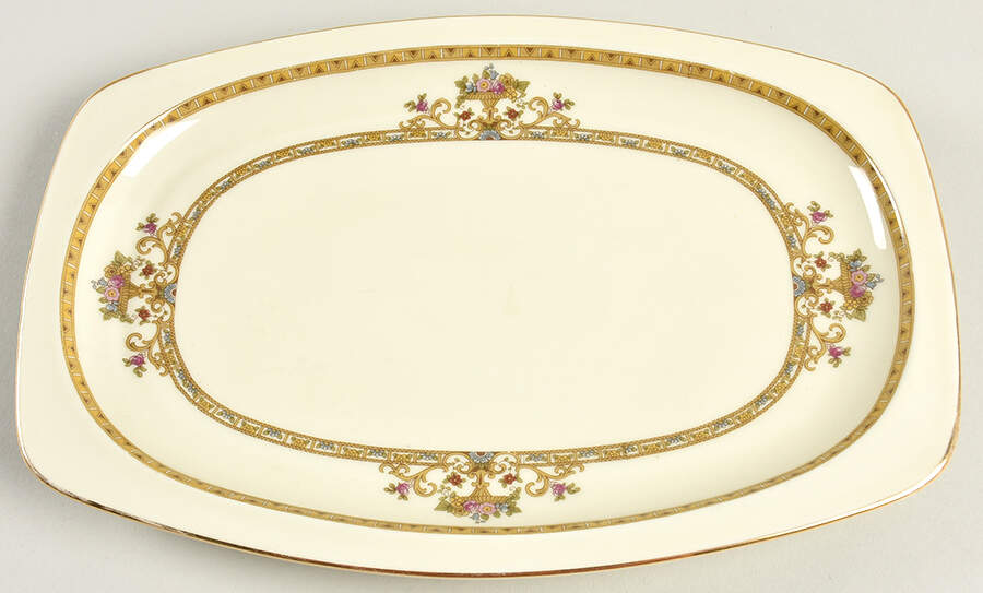 Moresque (Cream) 11" Oval Serving Platter by Epiag-1
