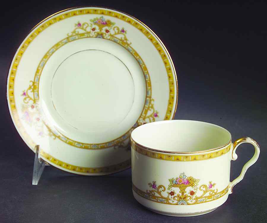 Moresque (Cream) Flat Cup & Saucer Set by Epiag-1