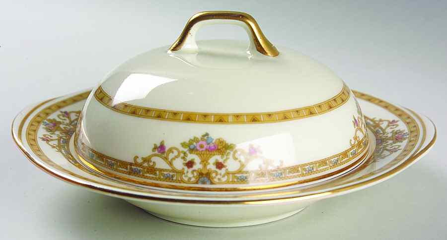 Moresque (Cream) Round Covered Butter by Epiag-1